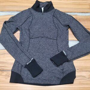 Lululemon Sweater Womens 6 Gray Runderful 1/2 Zip Pullover Long Sleeve Running